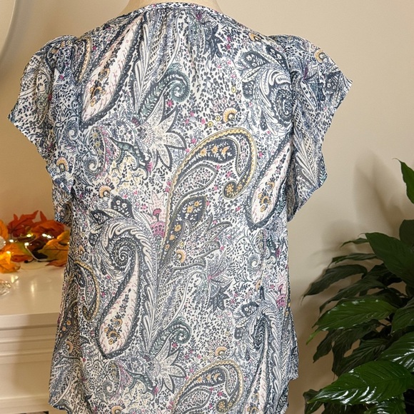 Lucky Brand Paisley Blouse - Blue and White - Picture 4 of 4